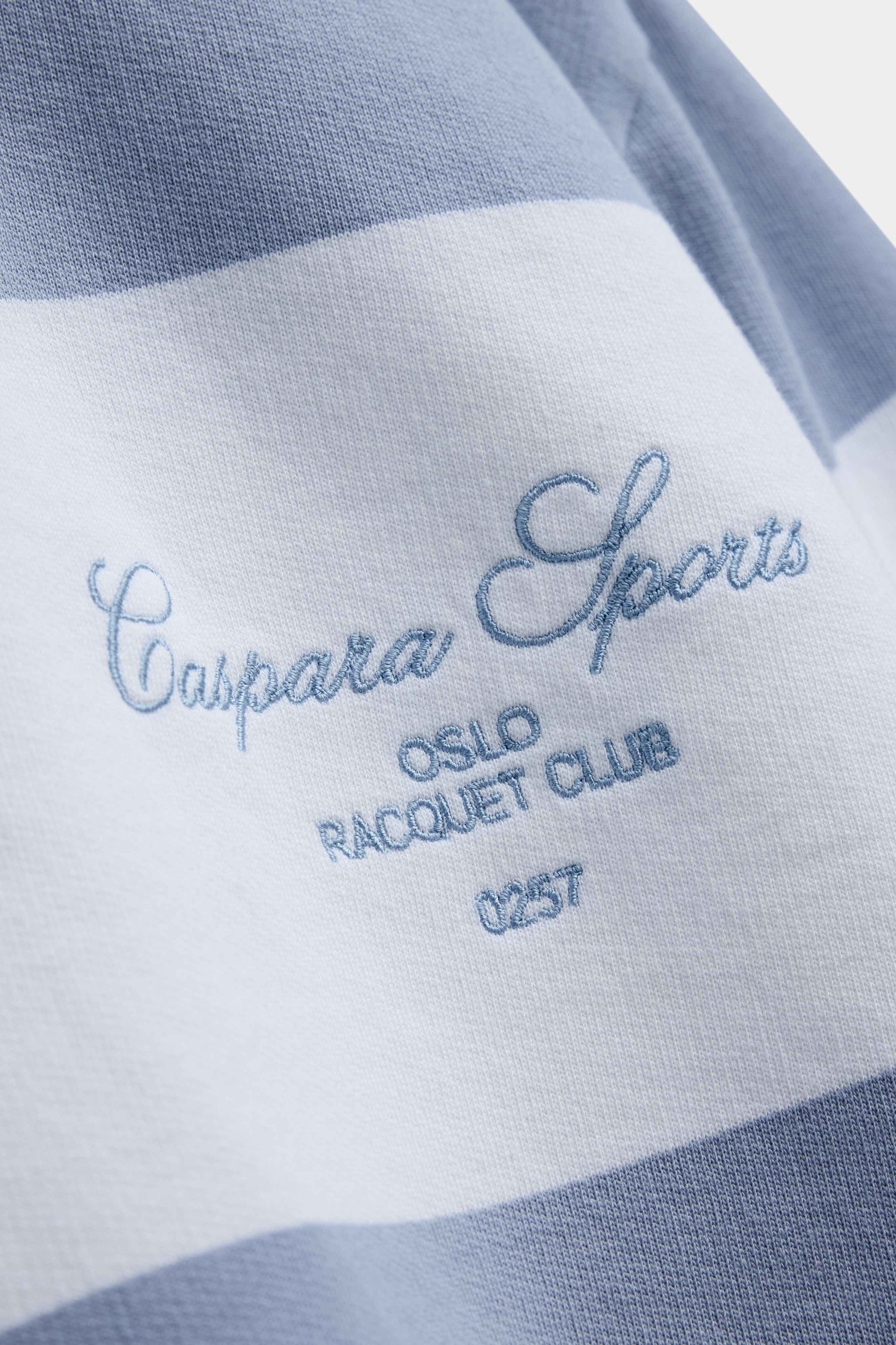 W. Cotton Rugby Shirt - Stripes White/Vintage Blue